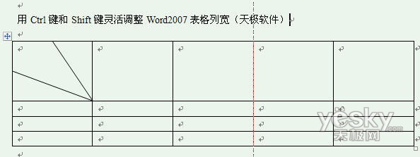 用Ctrl键和Shift键灵活调整Word2007表格列宽